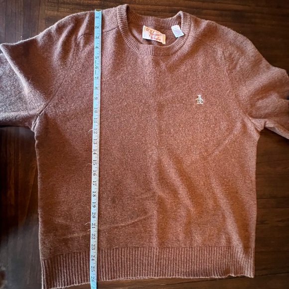 Original Penguin by Munsingwear 100% Lambswool V-neck Brown Sweater, Size XXL - Picture 8 of 10